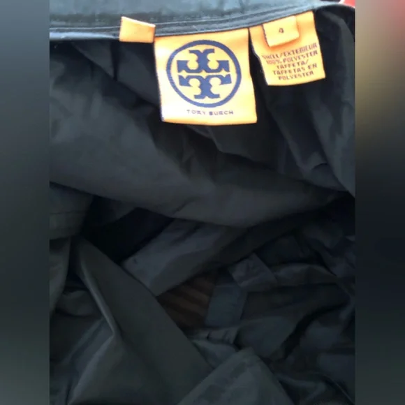 Tory Burch Shimmering Black Taffeta A-Line Skirt Size 4 - Picture 10 of 11